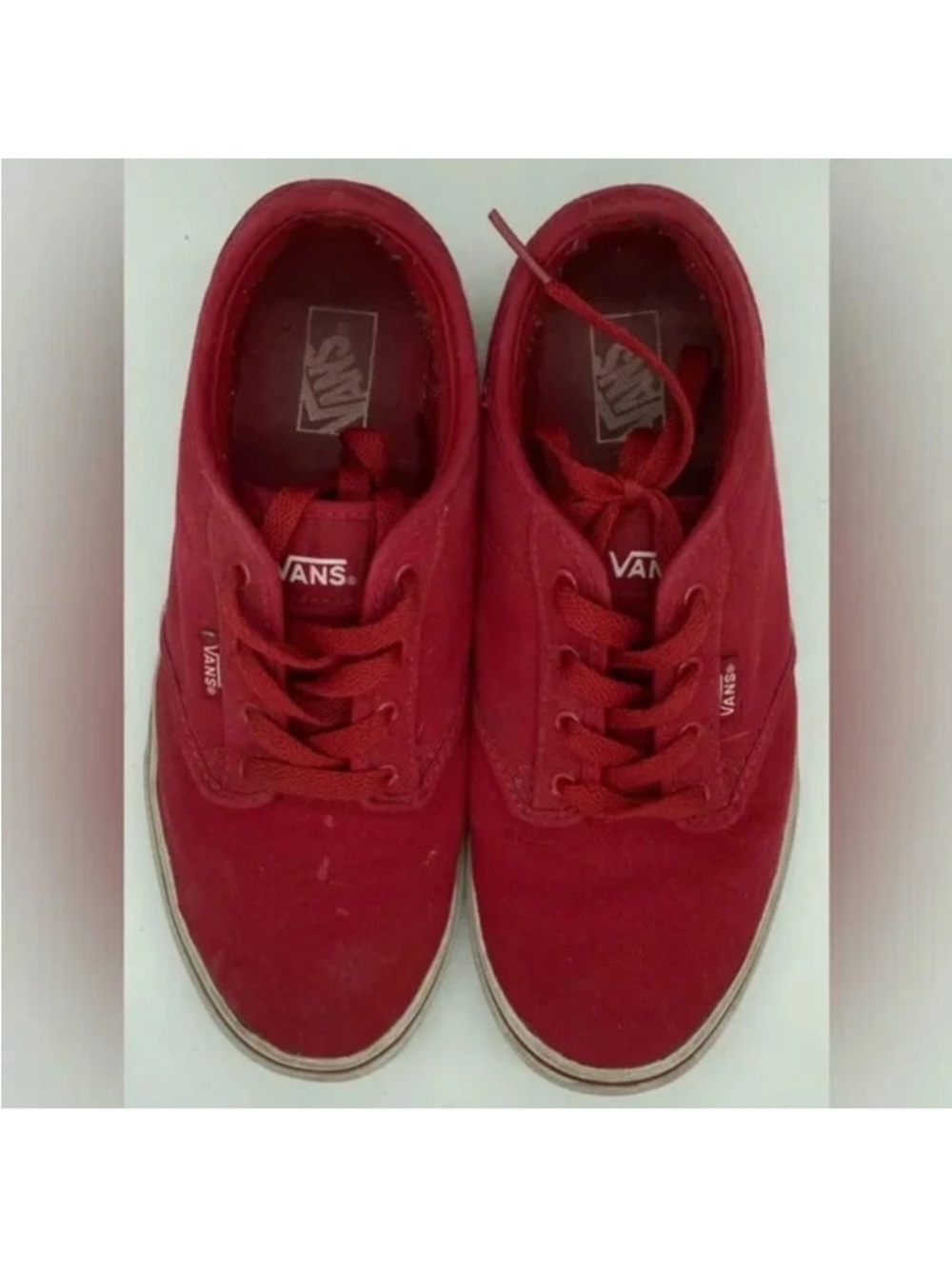 Vans Off the Wall Women’s  Low-Top Canvas Sneakers in Red Sz 7 M EUC